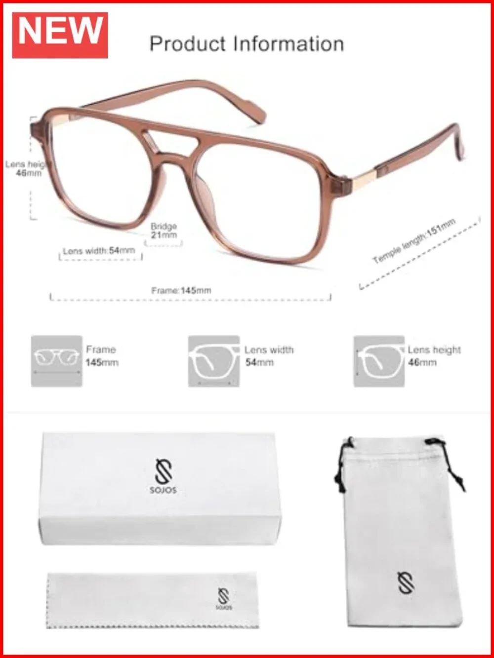 Trendy Aviator Blue Light Blocking Glasses Computer Frame